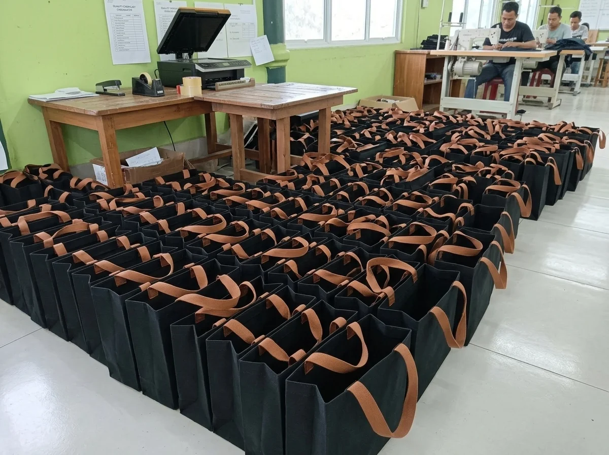 Standar jahitan double stitch dan kerapian produksi massal pada Canvas vs Blacu: Mana yang Lebih Cocok untuk Tote Bag Anda?